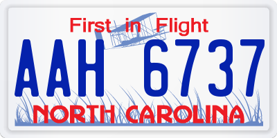 NC license plate AAH6737
