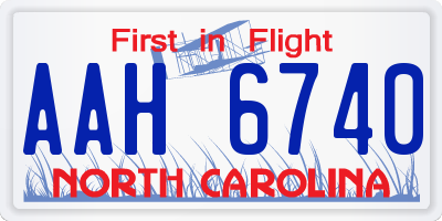 NC license plate AAH6740