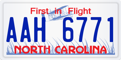 NC license plate AAH6771