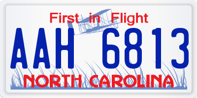 NC license plate AAH6813