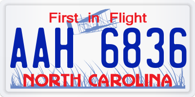 NC license plate AAH6836