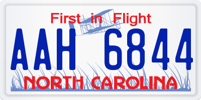 NC license plate AAH6844