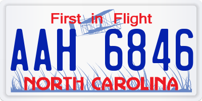 NC license plate AAH6846