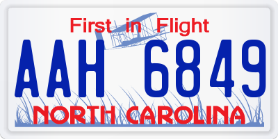 NC license plate AAH6849