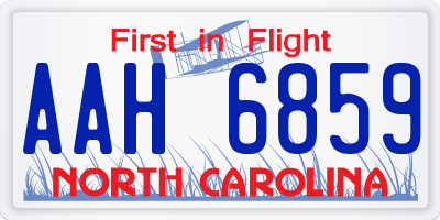 NC license plate AAH6859