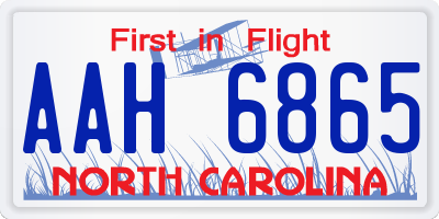 NC license plate AAH6865