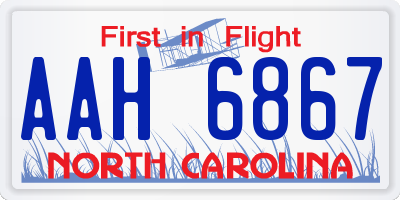 NC license plate AAH6867