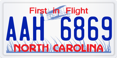 NC license plate AAH6869