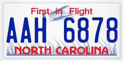 NC license plate AAH6878