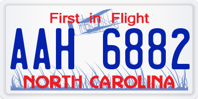 NC license plate AAH6882