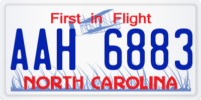 NC license plate AAH6883