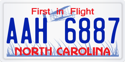 NC license plate AAH6887