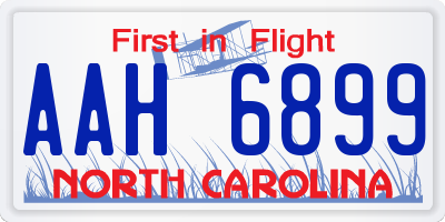 NC license plate AAH6899