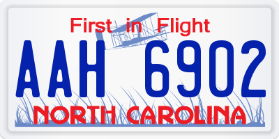 NC license plate AAH6902