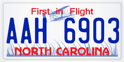 NC license plate AAH6903