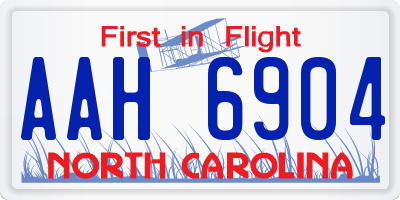 NC license plate AAH6904