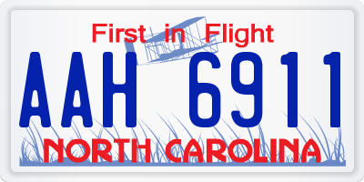 NC license plate AAH6911