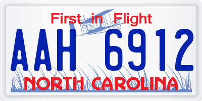 NC license plate AAH6912