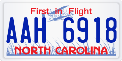 NC license plate AAH6918