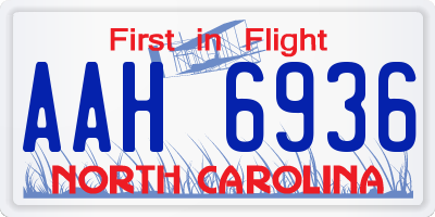 NC license plate AAH6936