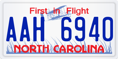 NC license plate AAH6940