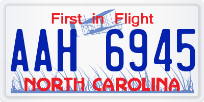 NC license plate AAH6945