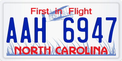 NC license plate AAH6947
