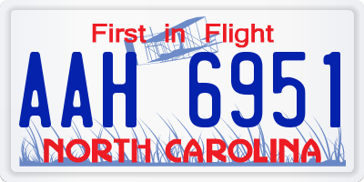 NC license plate AAH6951