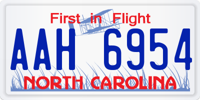 NC license plate AAH6954