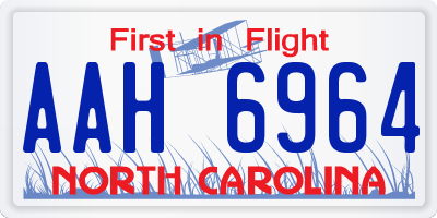 NC license plate AAH6964