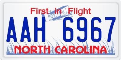 NC license plate AAH6967