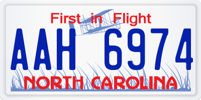 NC license plate AAH6974