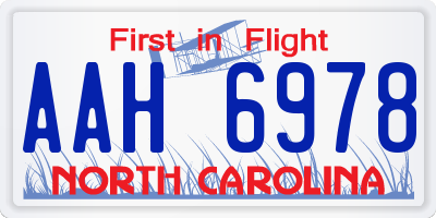 NC license plate AAH6978