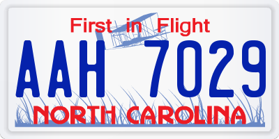 NC license plate AAH7029