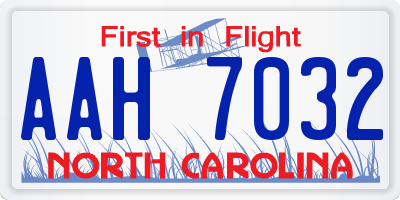 NC license plate AAH7032