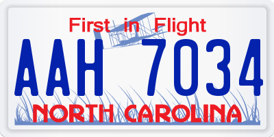 NC license plate AAH7034