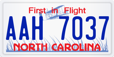NC license plate AAH7037