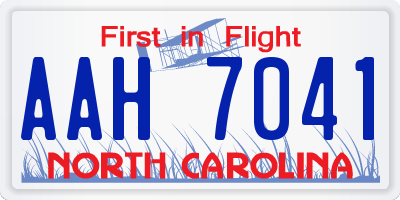 NC license plate AAH7041