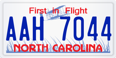 NC license plate AAH7044