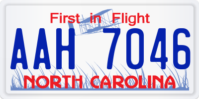 NC license plate AAH7046