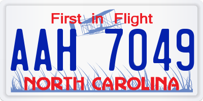 NC license plate AAH7049