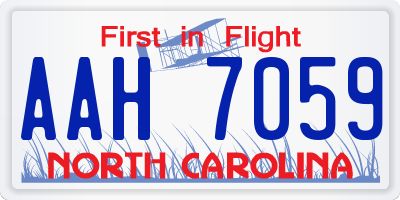 NC license plate AAH7059