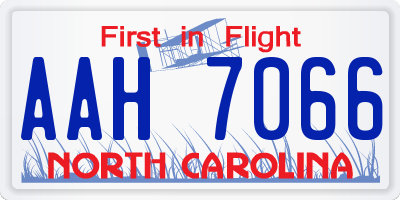 NC license plate AAH7066