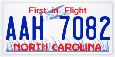 NC license plate AAH7082