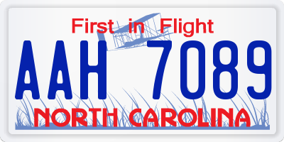 NC license plate AAH7089