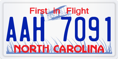 NC license plate AAH7091