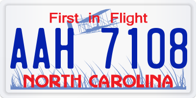 NC license plate AAH7108