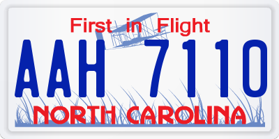 NC license plate AAH7110