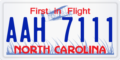 NC license plate AAH7111