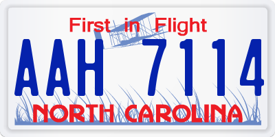NC license plate AAH7114